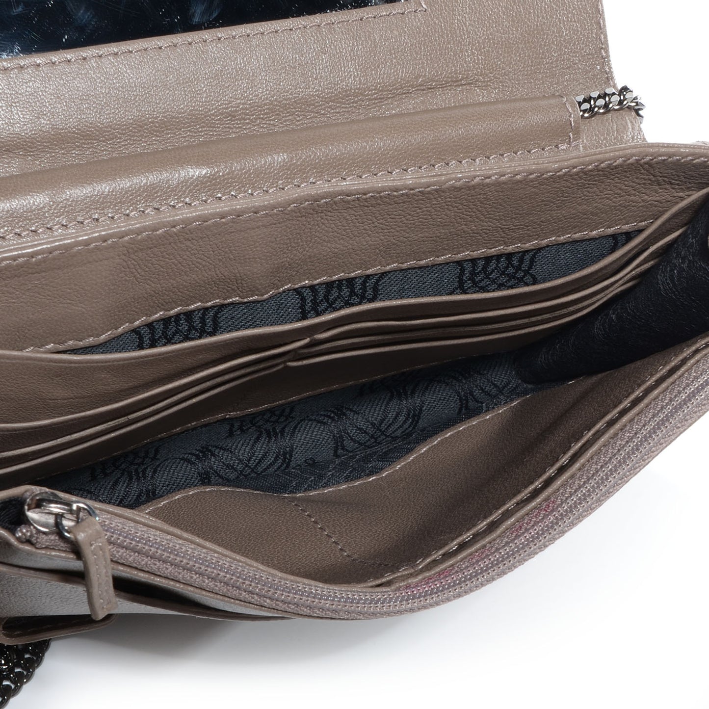 Leather PS1 Large Chain Wallet Smoke