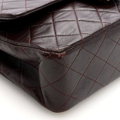 Chanel Lambskin Quilted Medium Double Flap Dark Brown 9 of 10