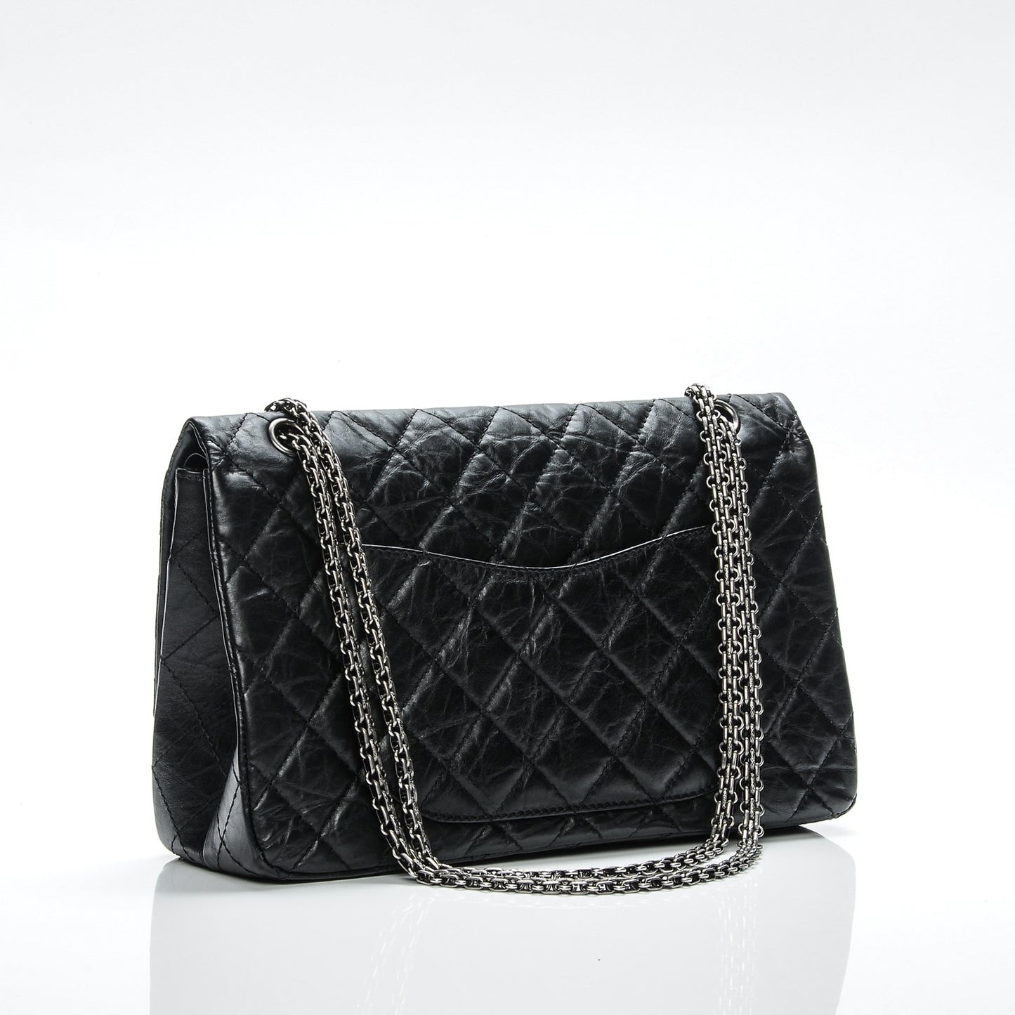 Aged Calfskin Quilted 2.55 Reissue 227 Flap Black