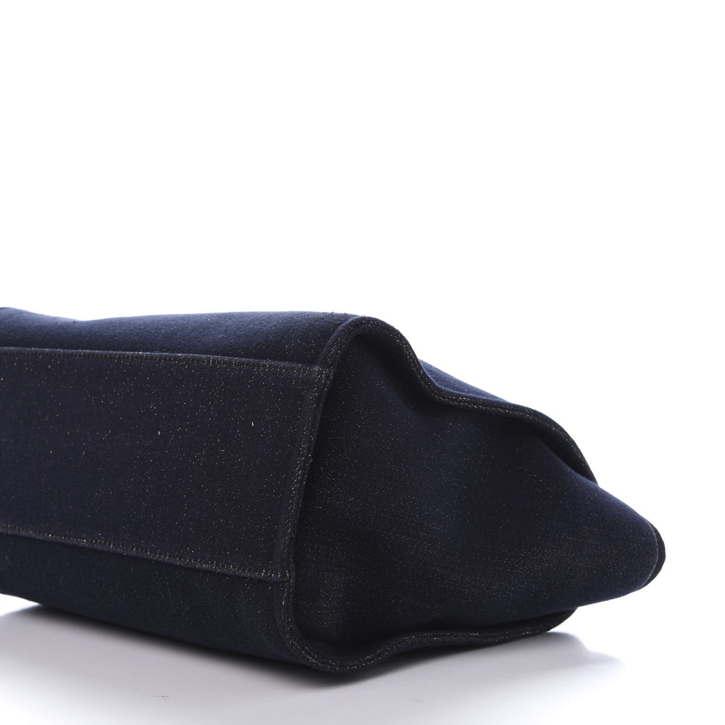 Lurex Canvas Medium Deauville Tote Navy Blue Gold