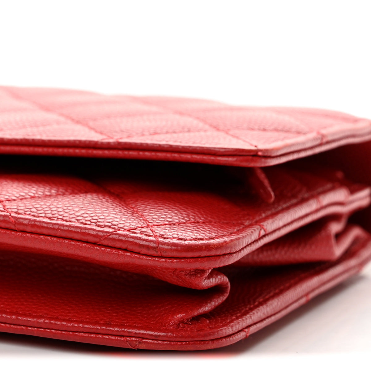Chanel Caviar Quilted Golden Class Wallet On Chain WOC Red 11 of 14