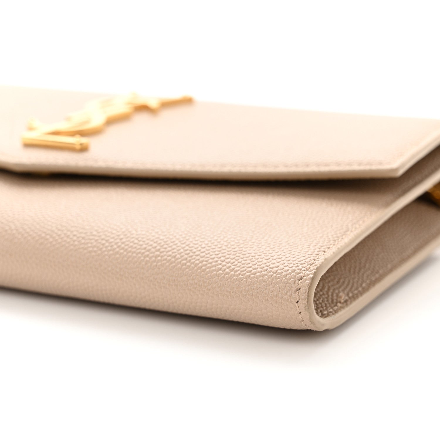 Saint Laurent Grain De Poudre Monogram Uptown Chain Wallet Dark Beige 10 of 12
