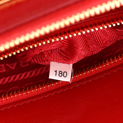Prada Saffiano Vernice Small Galleria Double Zip Rosso 7 of 15