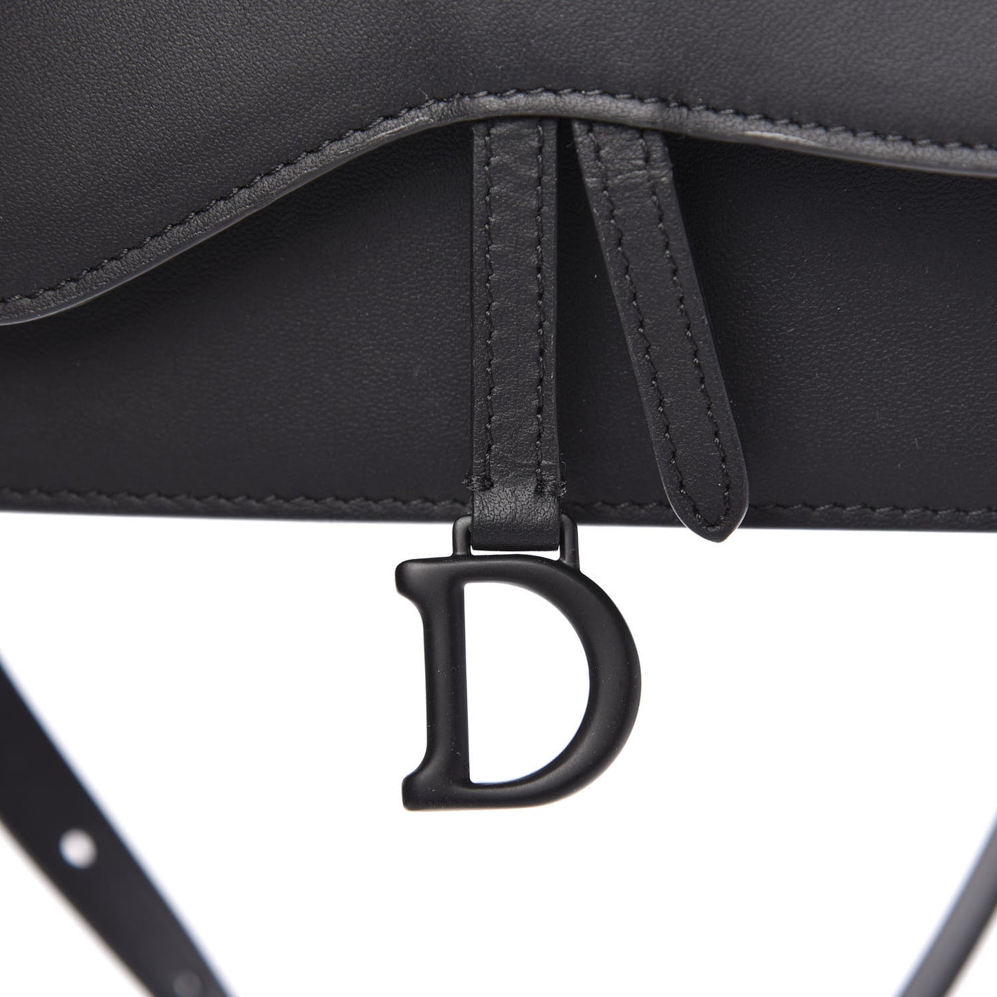 Ultra Matte Calfskin Saddle Belt Bag Black