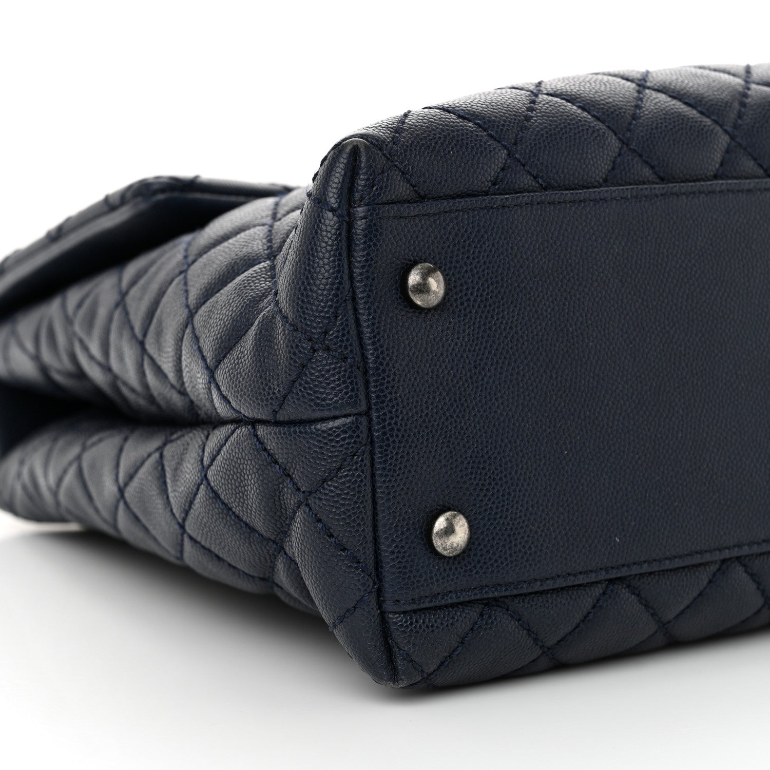 Chanel Caviar Quilted Large Coco Handle Flap Navy 9 of 10