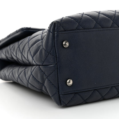 Chanel Caviar Quilted Large Coco Handle Flap Navy 9 of 10