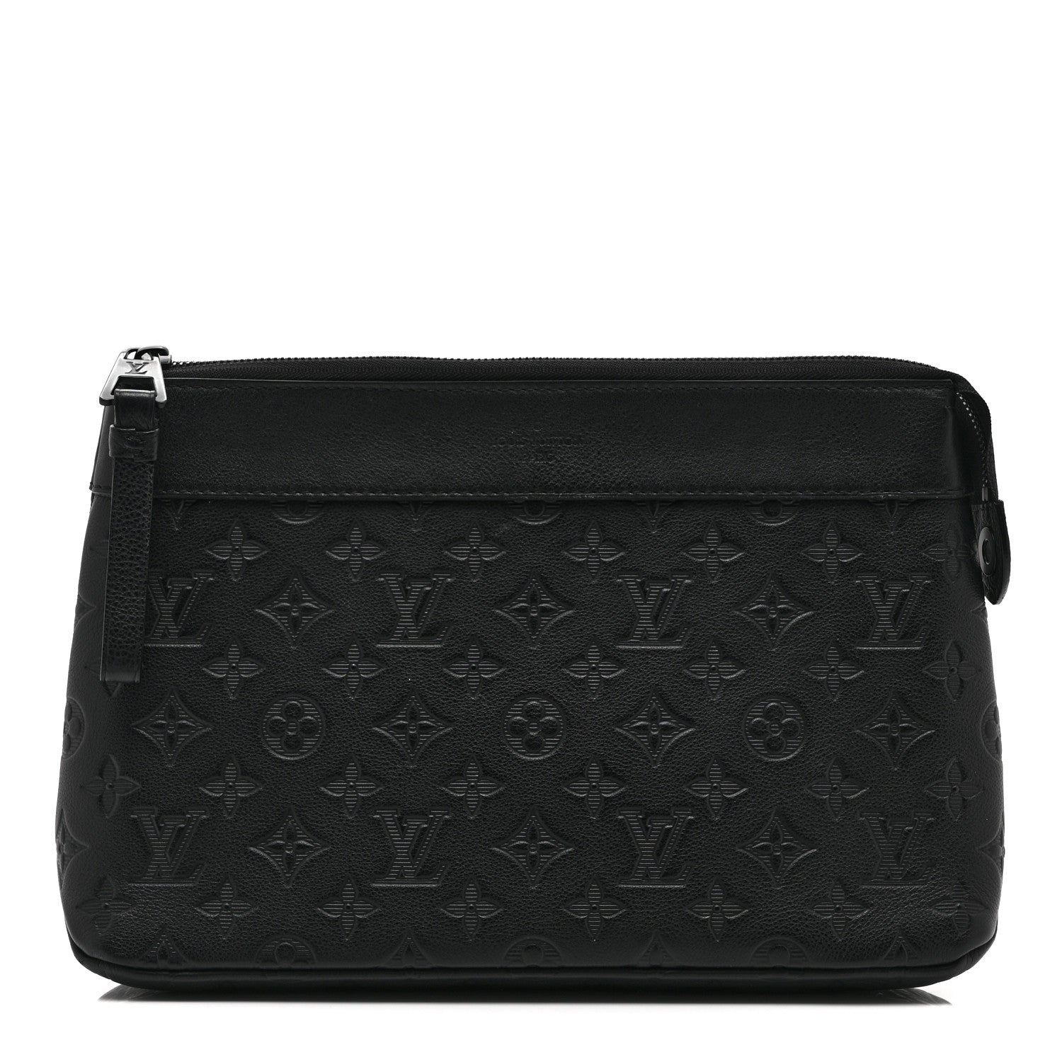 Louis Vuitton Shadow Calfskin Monogram Pochette Voyage Souple Black 1 of 8