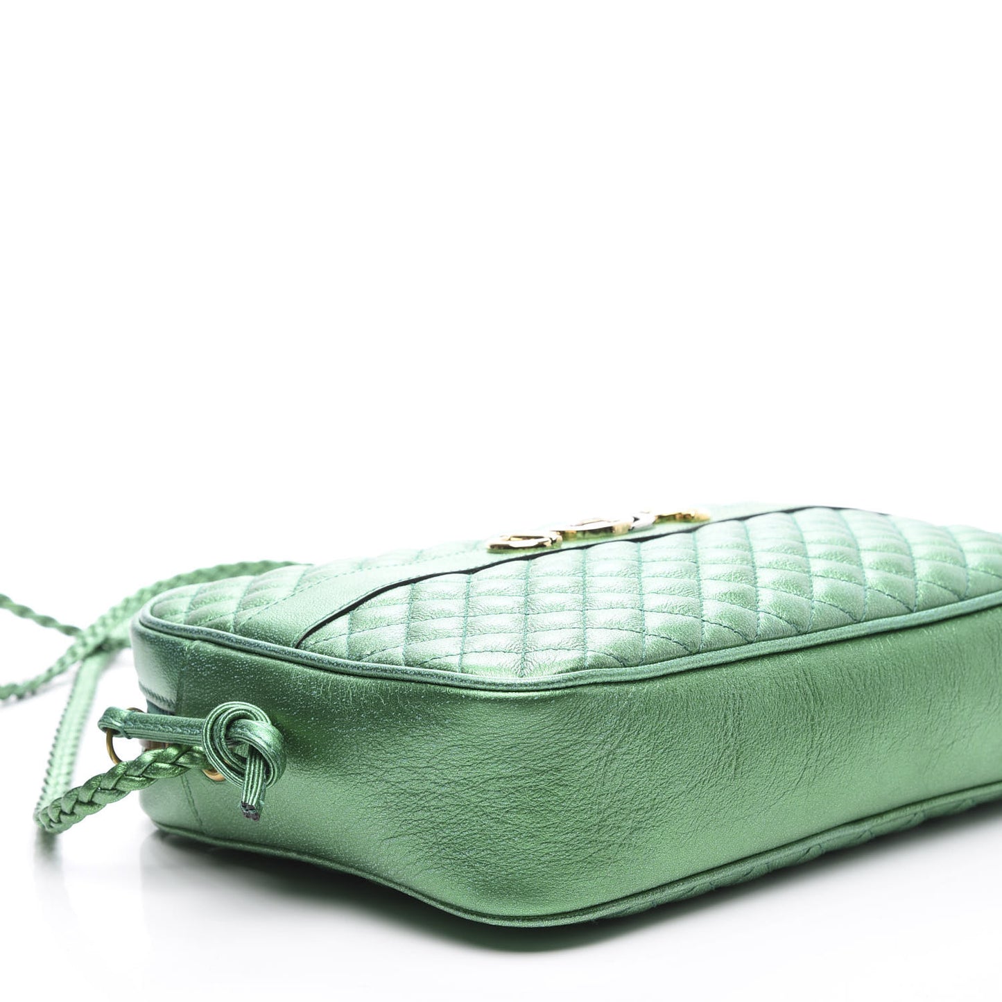 Laminated Nappa Trapuntata Small Zumi Shoulder Bag Jasmine Green