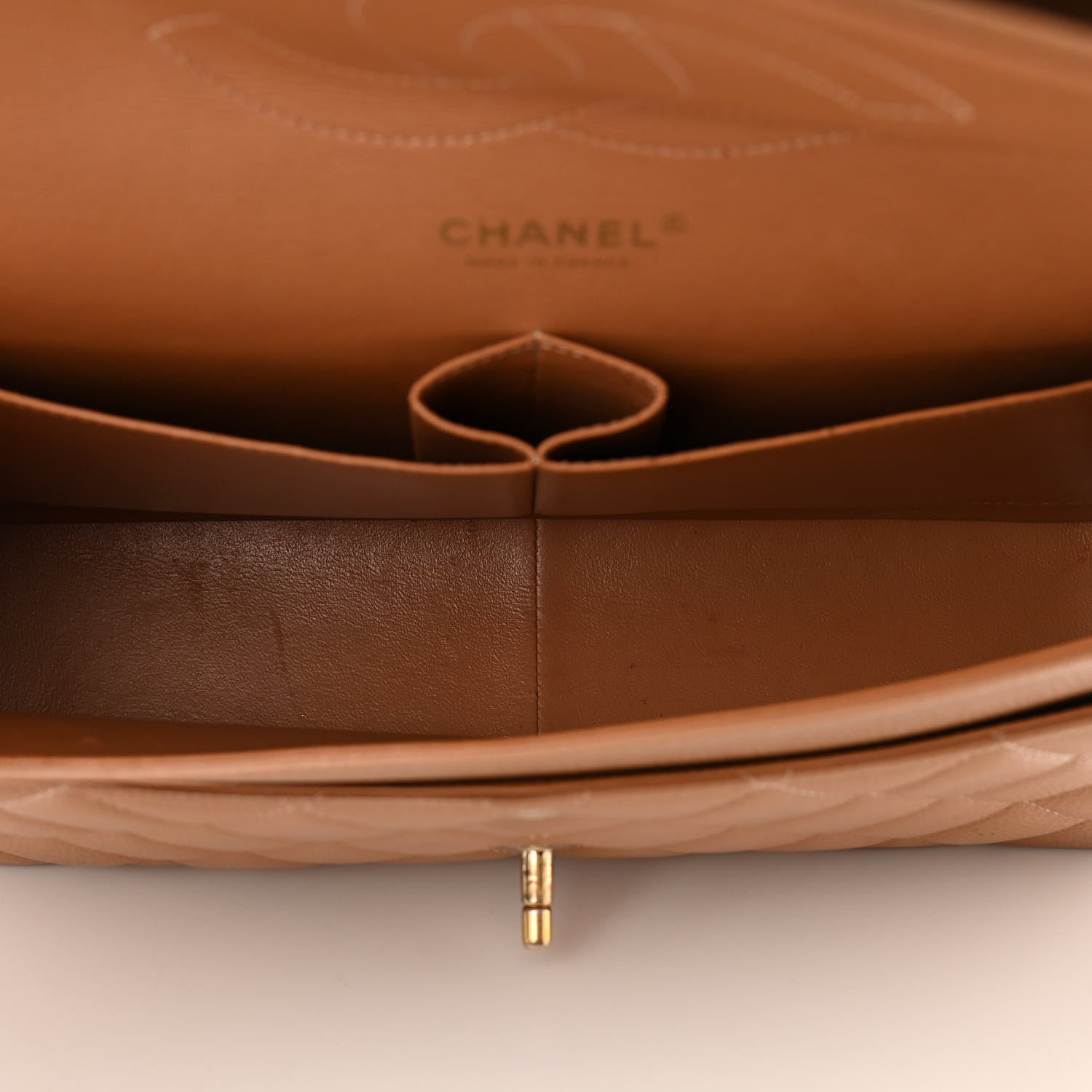 Chanel Caviar Quilted Jumbo Double Flap Beige 5 of 12