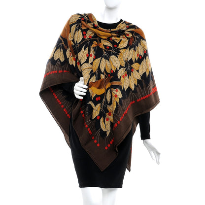 Hermes Cashmere Silk Les Merises Shawl 140 2 of 7