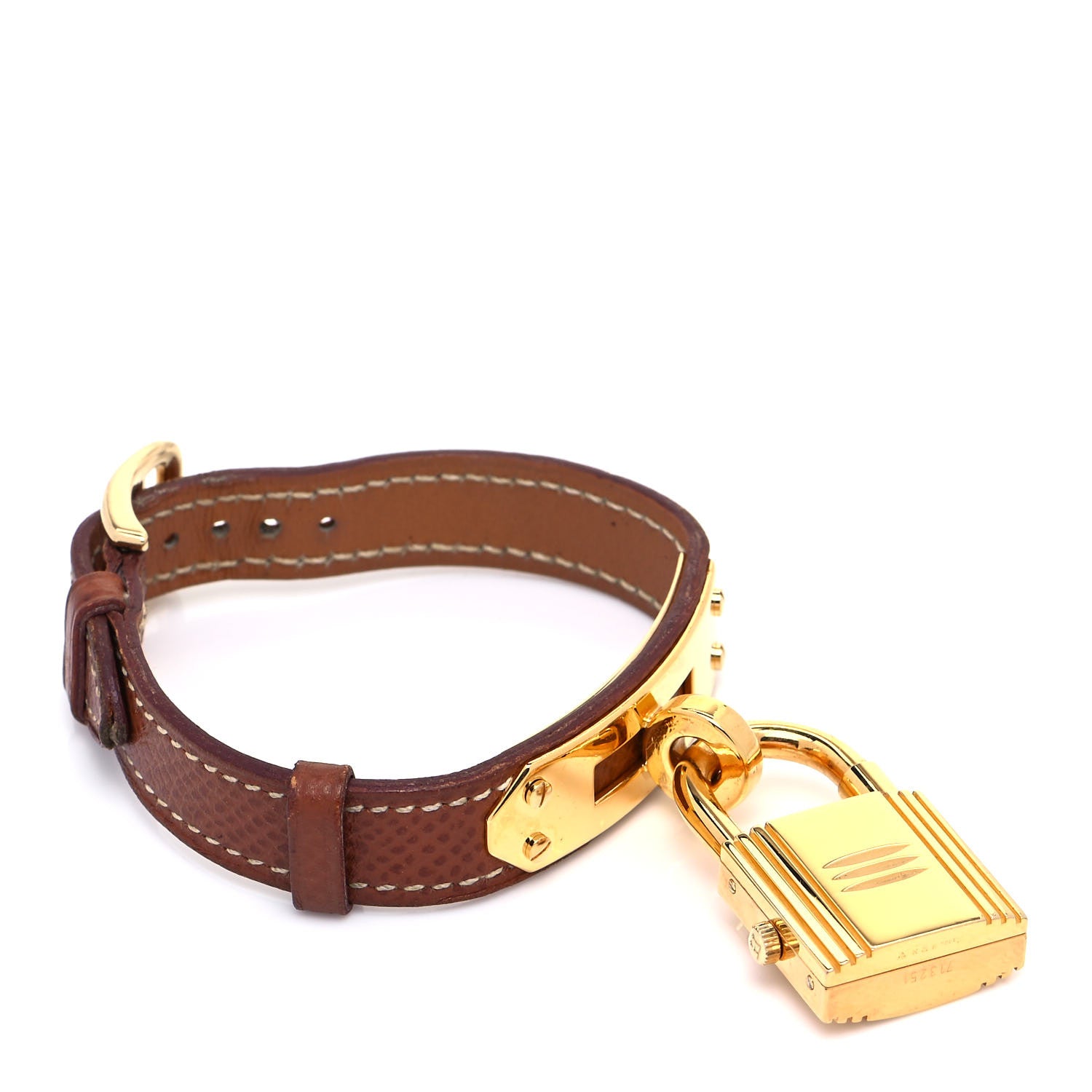 Hermes Stainless Steel Courchevel 20mm Kelly Cadena Quartz Watch Gold 3 of 4