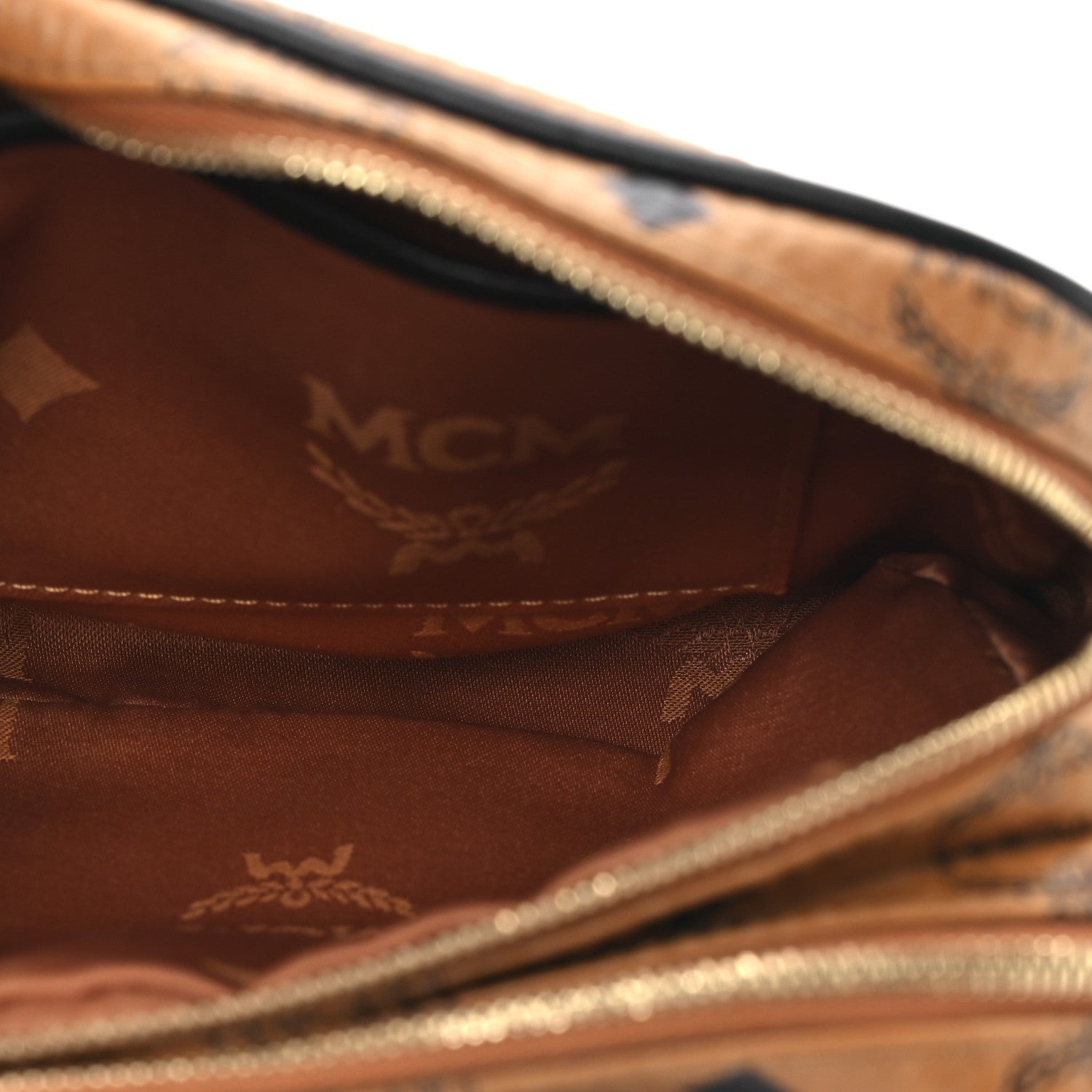 MCM Visetos Mini Camera Crossbody Bag Cognac 1745018 – FASHIONPHILE