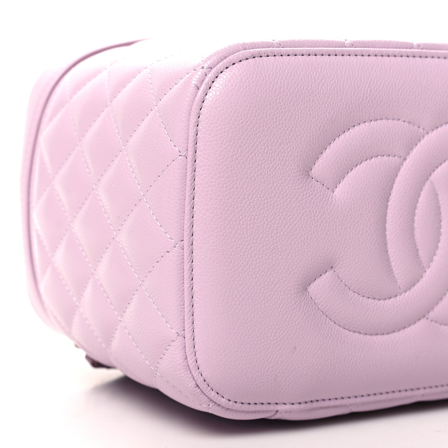 Caviar Quilted Large Vanity Pouch Light Purple