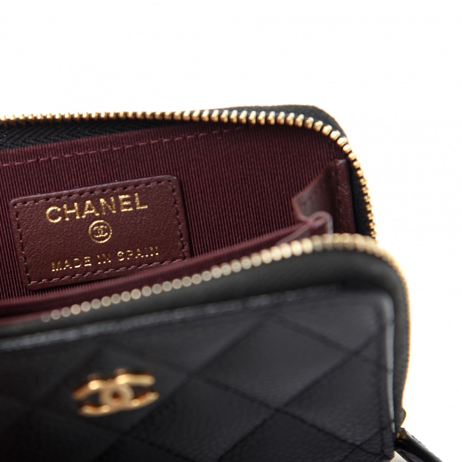 Chanel Caviar Quilted Zip Coin Purse Black 6 of 8