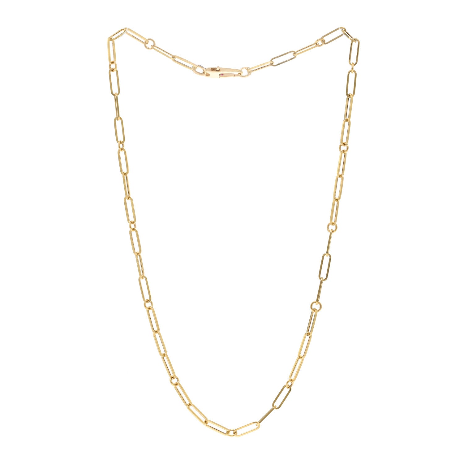 Roberto Coin 18K Yellow Gold Paper Clip Link Necklace 3 of 5
