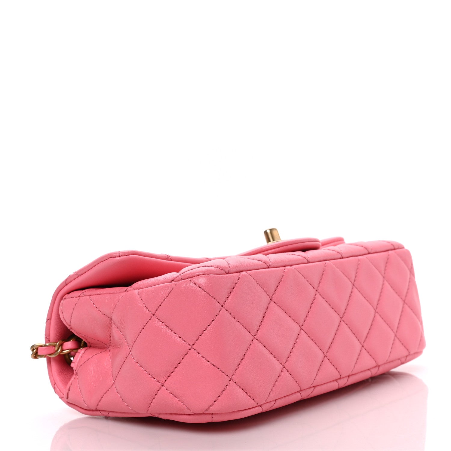 Chanel Lambskin Quilted Mini Rectangular Pearl Crush Flap Pink 4 of 9