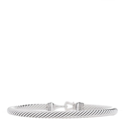 David Yurman Sterling Silver 18K Rose Gold 4mm Cable Classic Buckle Bracelet 3 of 5