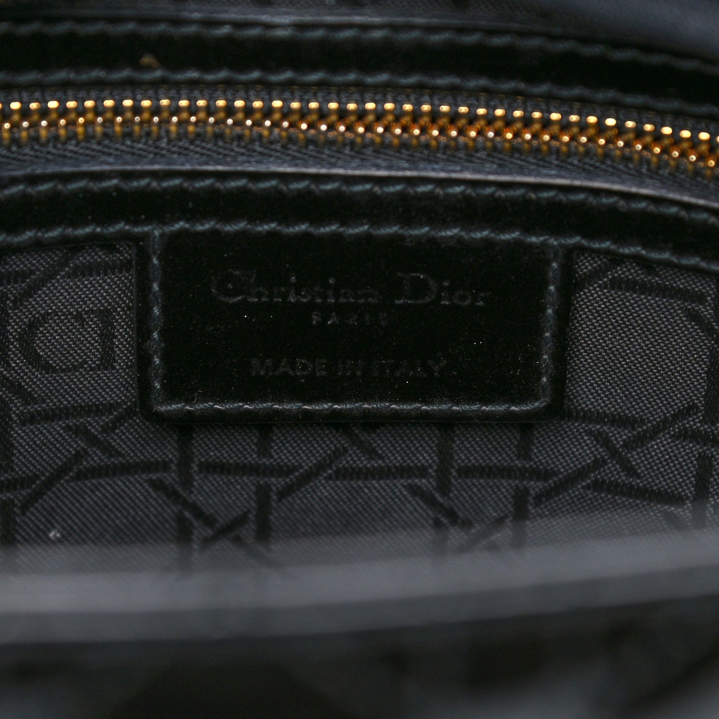 Patent Cannage Large Lady Dior Black