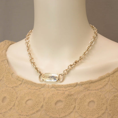 Gucci Sterling Silver Tag Necklace 2 of 5
