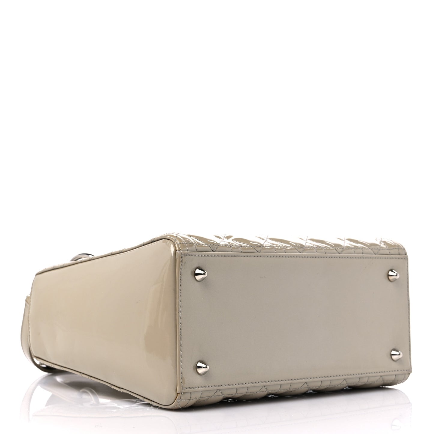 Patent Cannage Medium Lady Dior Beige