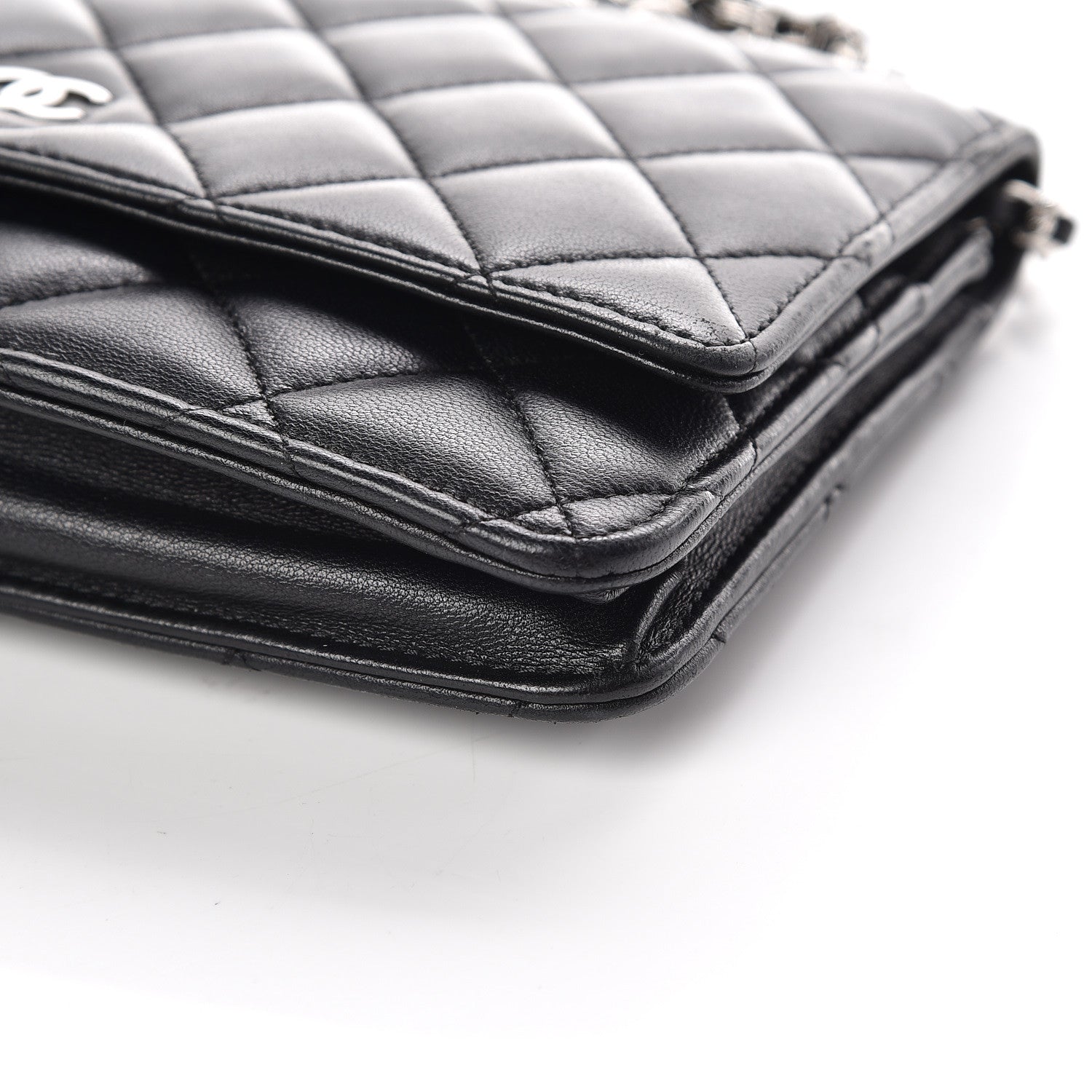 Chanel Lambskin Quilted Wallet On Chain WOC Black 11 of 11