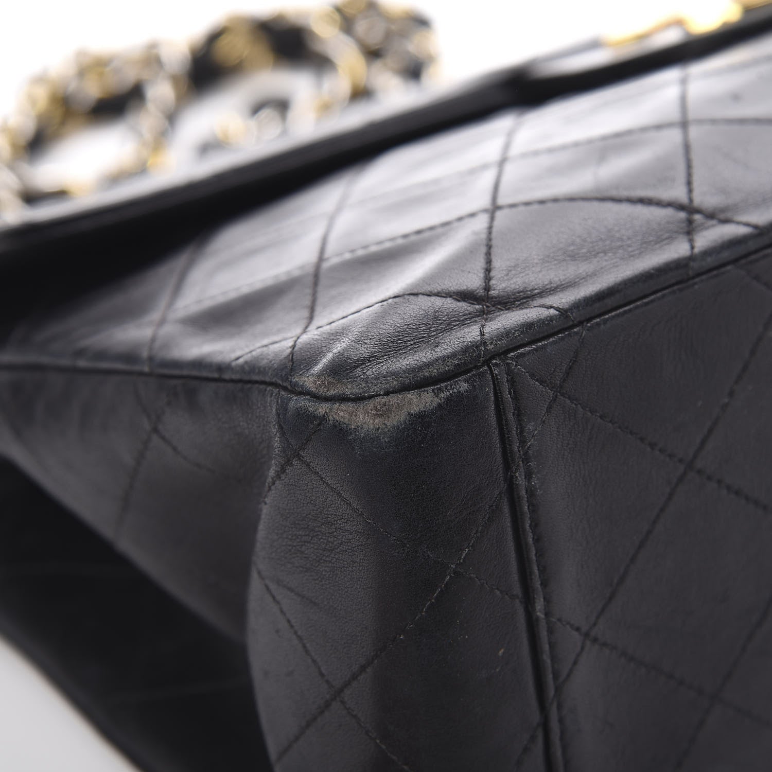 Chanel Lambskin Quilted XL Jumbo Single Flap Black 10 of 19