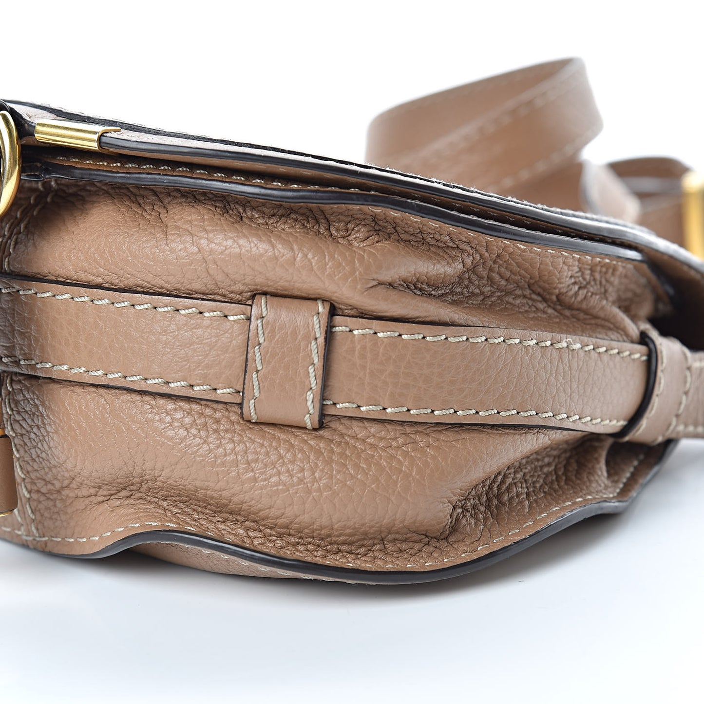 Calfskin Mini Marcie Round Crossbody Bag Nut