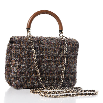 Chanel Tweed Wood Mini Coco Handle Flap Beige 4 of 14