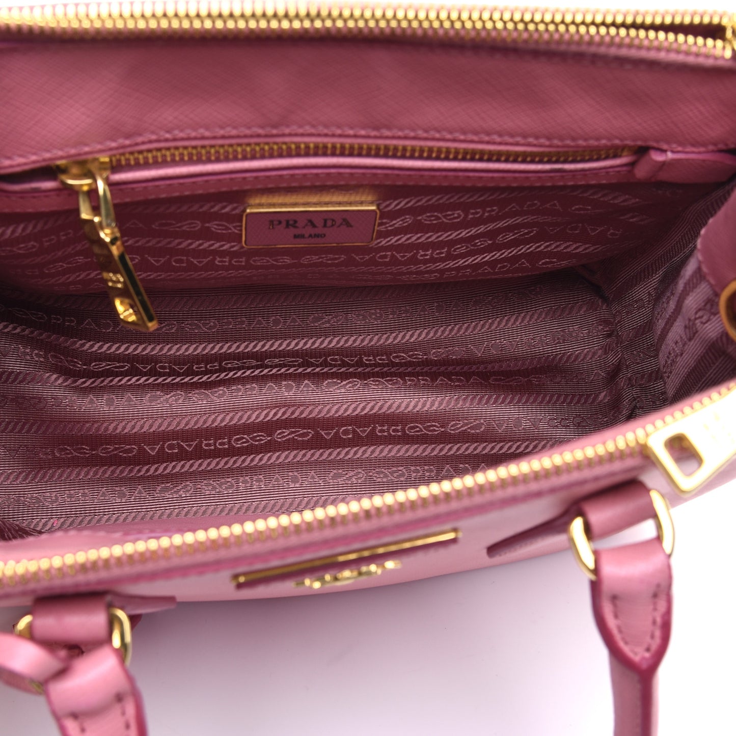 Saffiano Mini Galleria Double Zip Tote Petalo