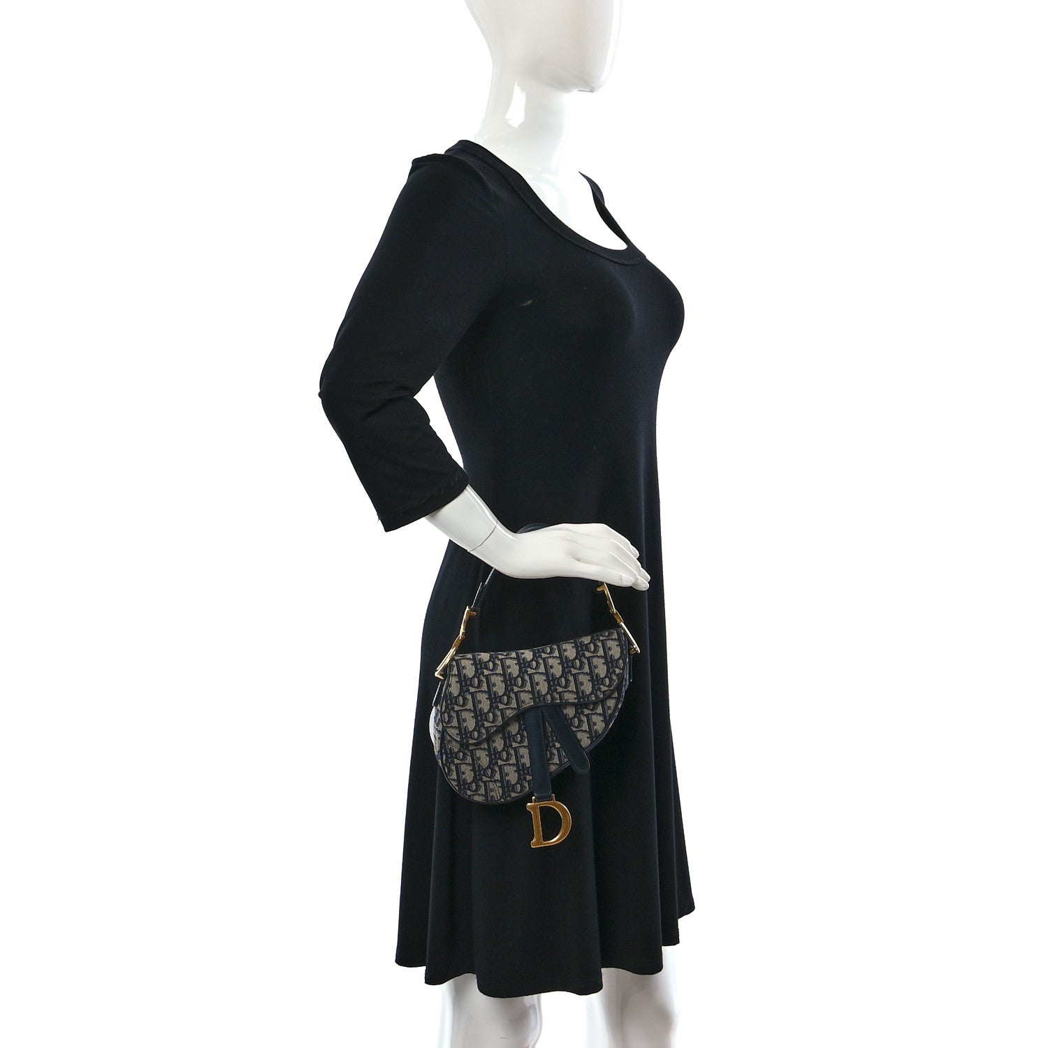 Christian Dior Oblique Mini Saddle Bag Blue 2 of 12