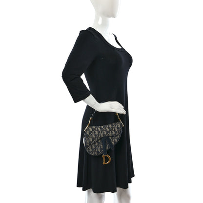 Christian Dior Oblique Mini Saddle Bag Blue 2 of 12