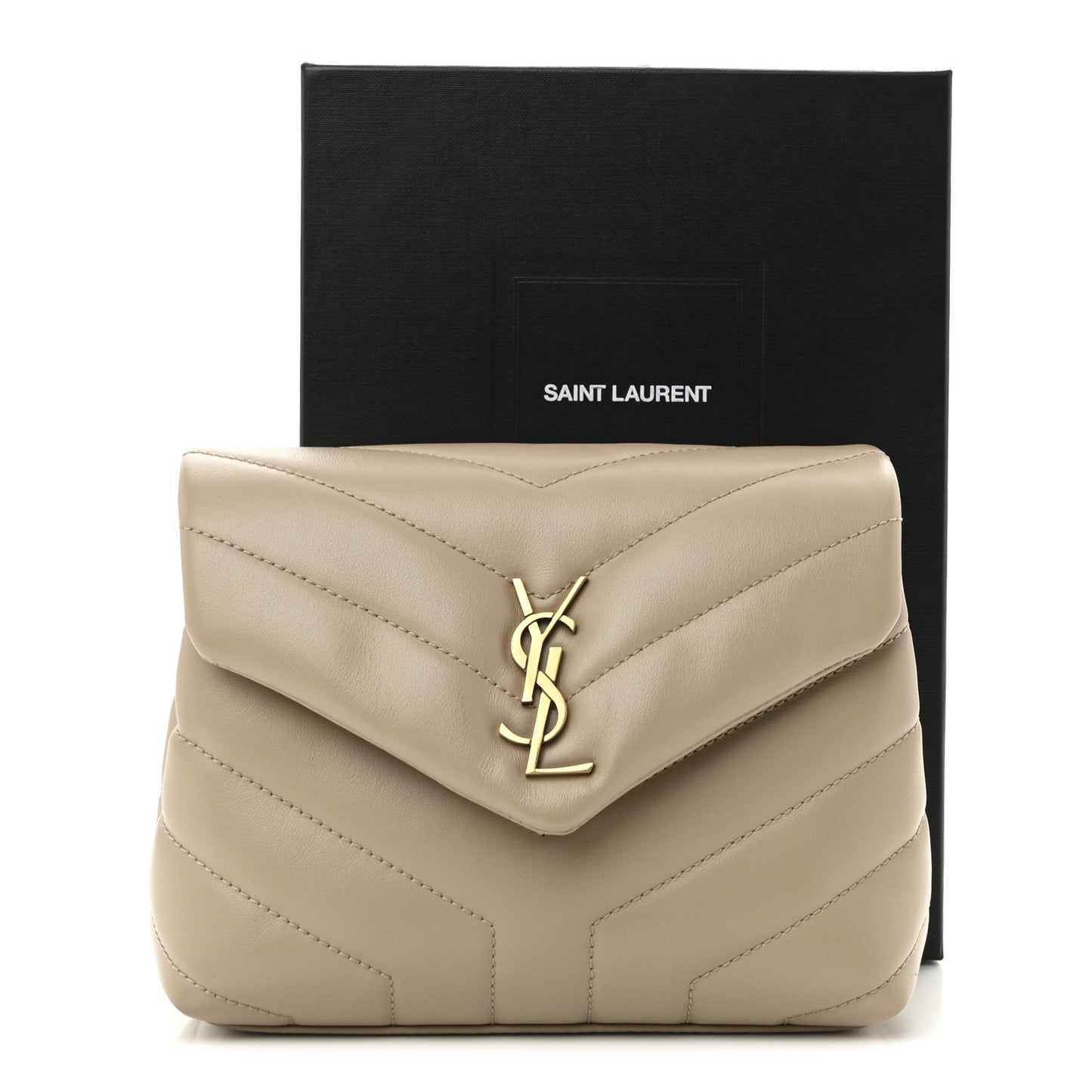 Calfskin Y Quilted Monogram Toy Loulou Crossbody Bag Dark Beige