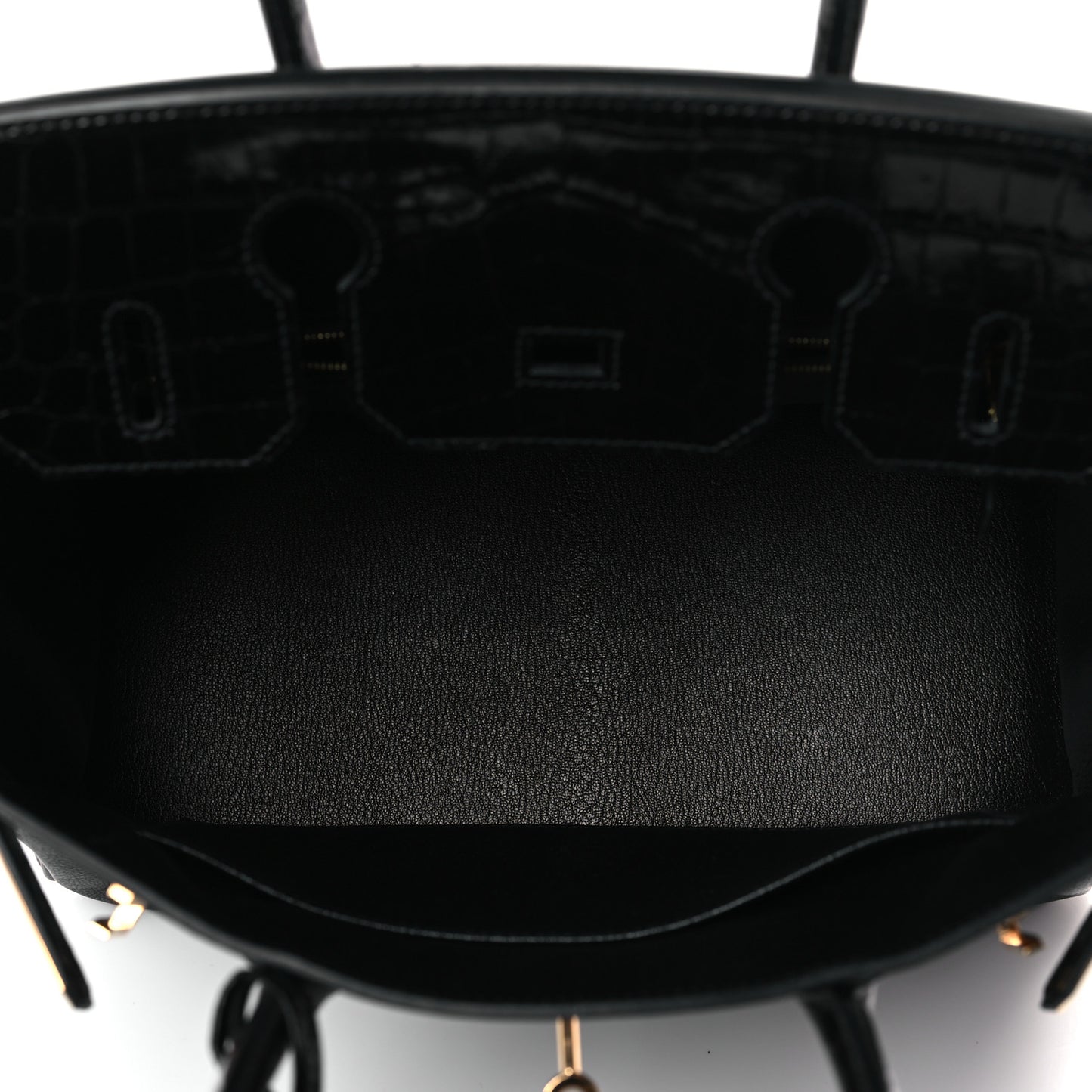 Taurillon Novillo Shiny Niloticus Crocodile Birkin Touch 30 Black