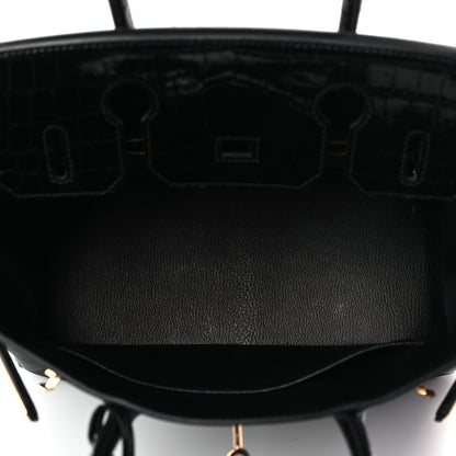 Hermes Taurillon Novillo Shiny Niloticus Crocodile Birkin Touch 30 Black 5 of 9
