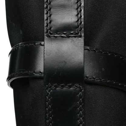 Prada Spazzolato Rois Re-Nylon Metal Triangle Logo Monolith Pouch Pocket 55mm Tall Boots 38 Black 8 of 10