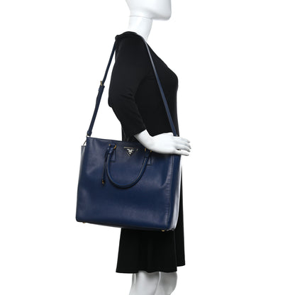Prada Saffiano Lux Double Handle Shopping Tote Bluette 2 of 10