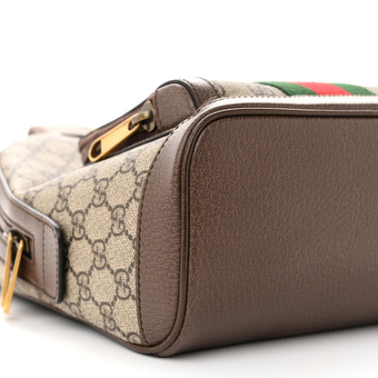 Gucci GG Supreme Monogram Calfskin Web Small Ophidia Day Backpack Beige Ebony New Acero 9 of 10