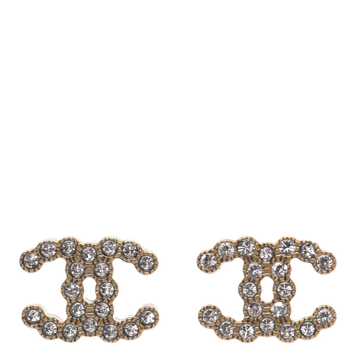 Chanel Crystal City Of Lights CC Earrings Gold 1 of 4