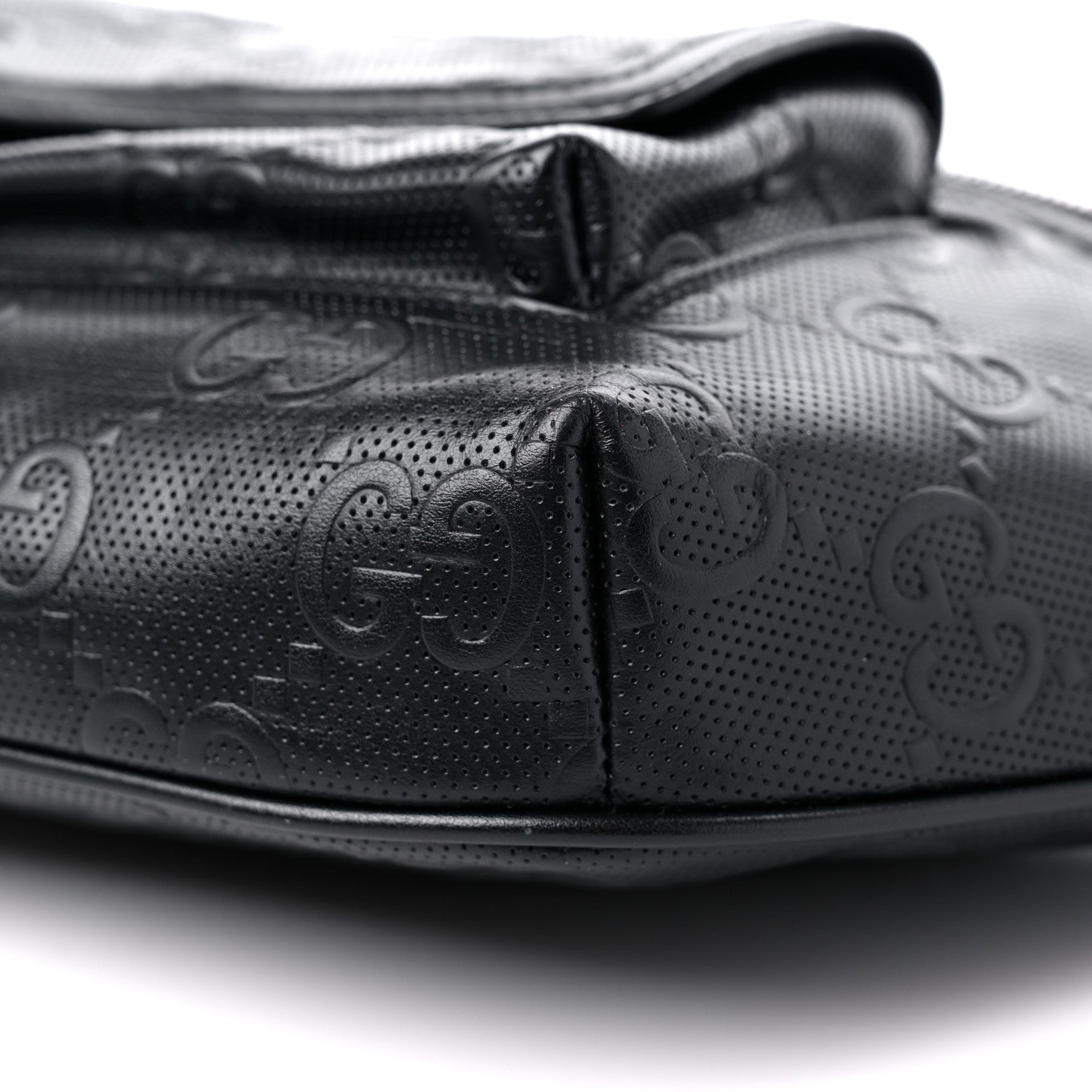 Gucci Calfskin GG Tennis Embossed Pocket Belt Bag Black 9 of 9