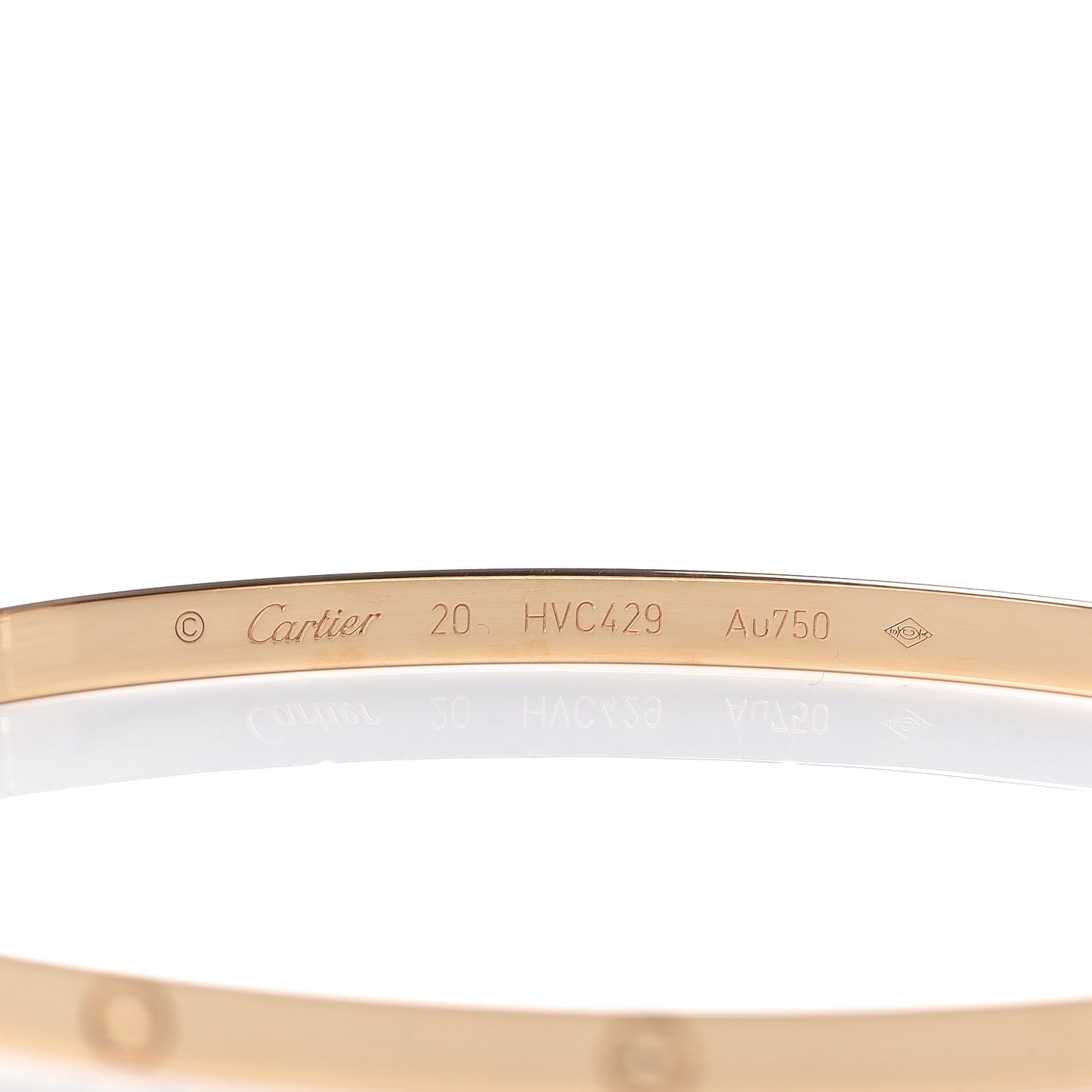 18K Yellow Gold Small LOVE Bracelet 20