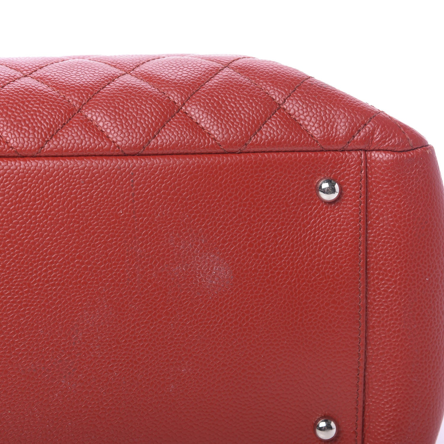 Chanel Caviar Quilted XL Grand Shopping Tote GST Red 12 of 13