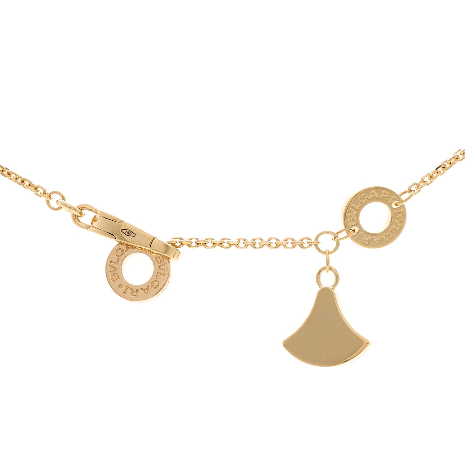 Bulgari 18K Yellow Gold Diamond Turquoise Divas' Dream Pave Pendant Necklace 4 of 5