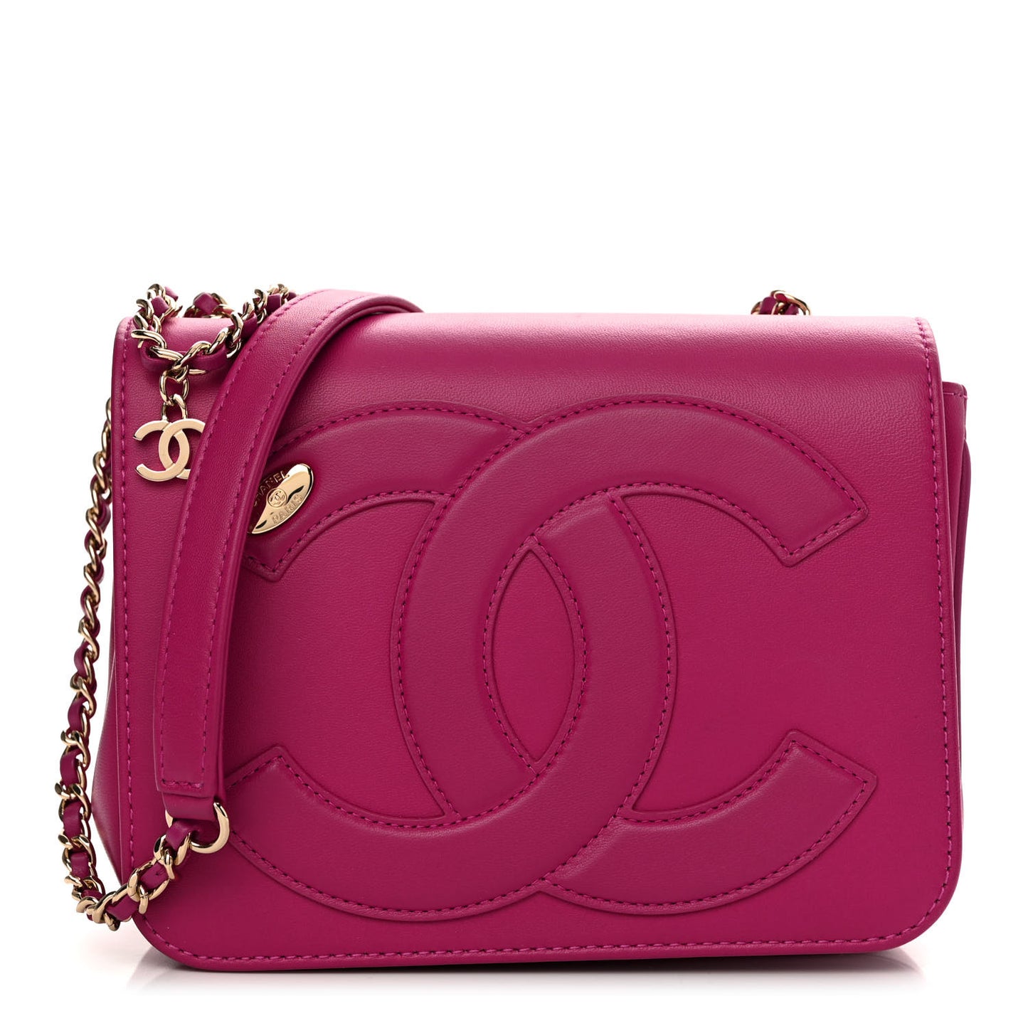 Lambskin CC Mania Flap Bag Pink