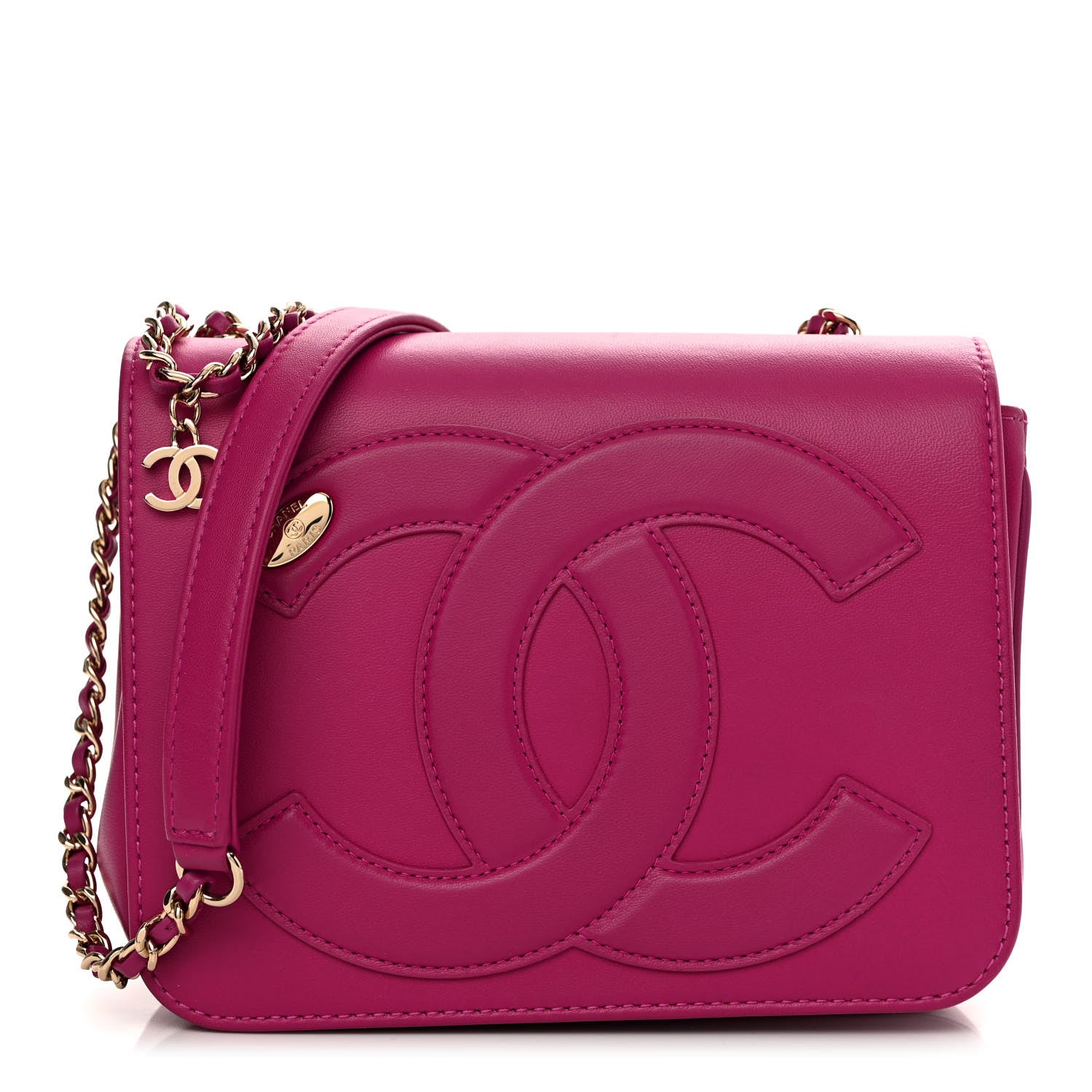 Chanel Lambskin CC Mania Flap Bag Pink 1 of 11
