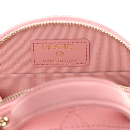 Chanel Caviar Quilted Round Handle With Care Vanity With Chain Pink 7 of 10
