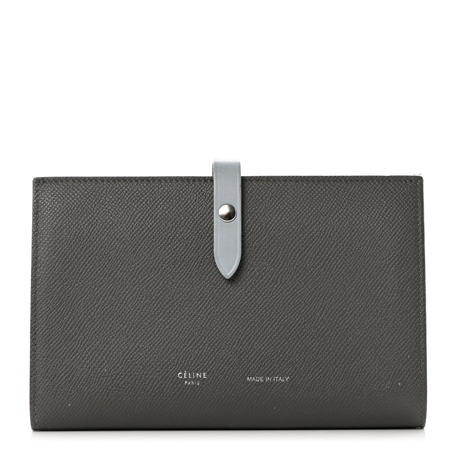 Celine Grained Calfskin Large Multifunction Strap Wallet Grey 1 of 8