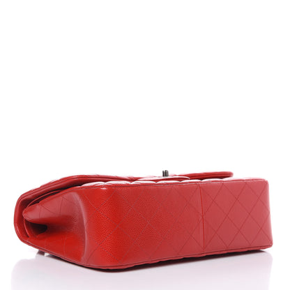 Chanel Caviar Quilted Jumbo Double Flap Red 4 of 12