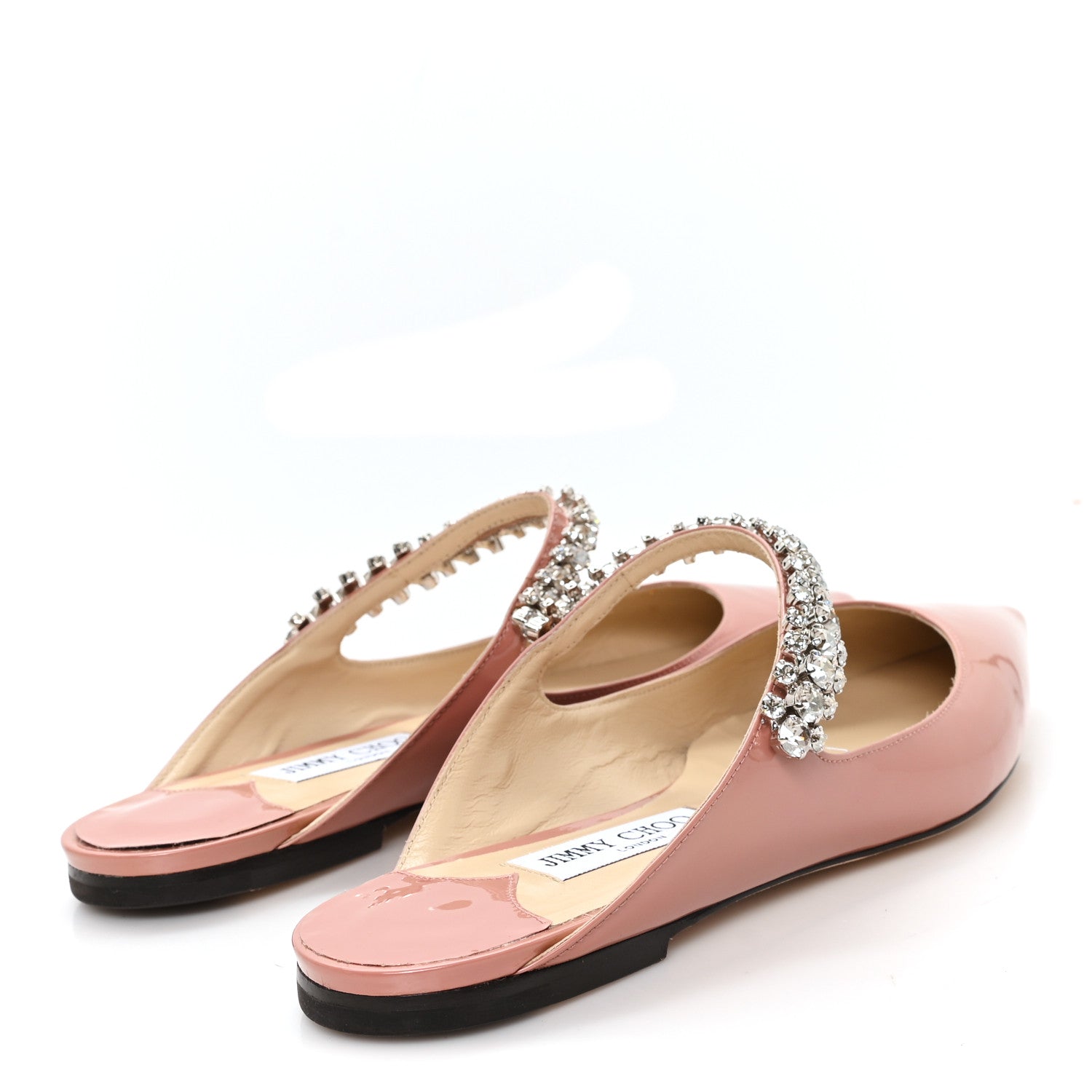 Jimmy Choo Patent Calfskin Bing 100 Mules 39.5 Blush 5 of 9
