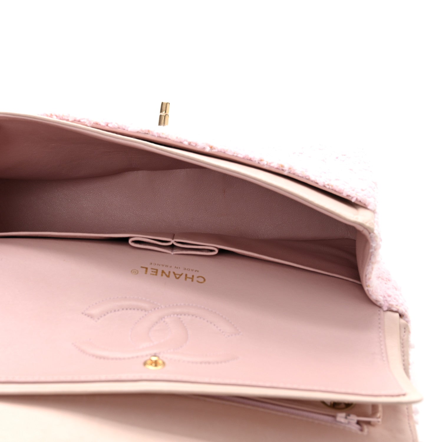 Chanel Tweed Medium Double Flap Pink 5 of 11