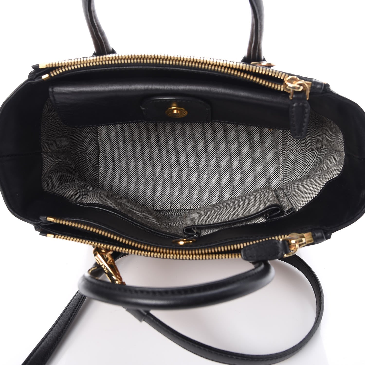 MCM Visetos Small Kathy Double Zip Tote Cognac Black 6 of 19